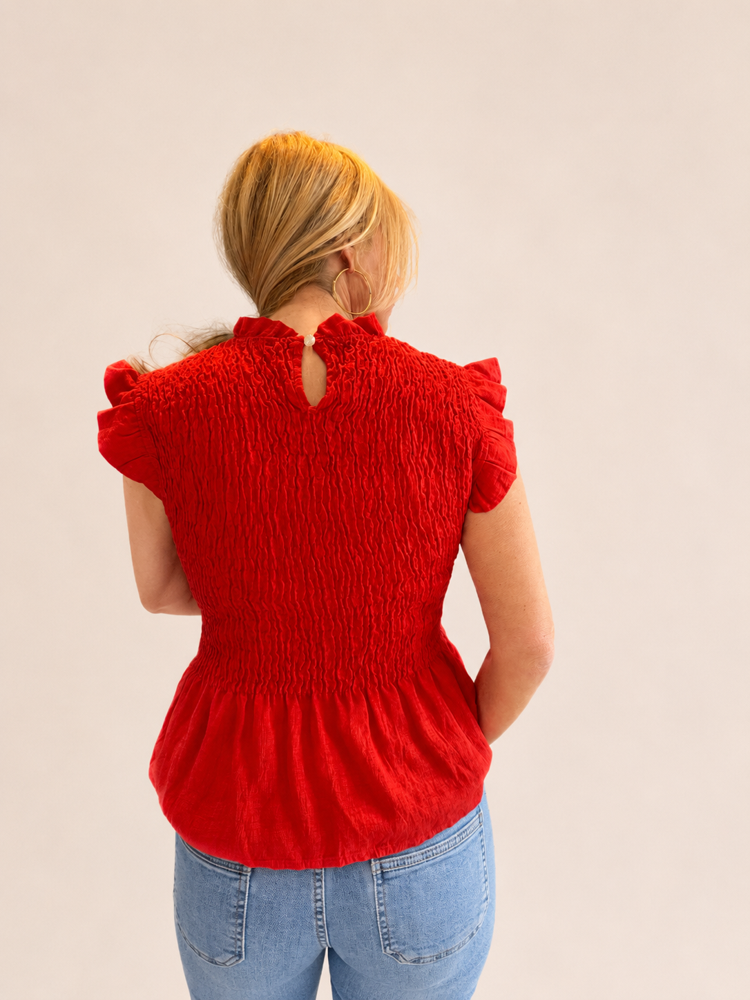 Milano Shirred Peplum Top