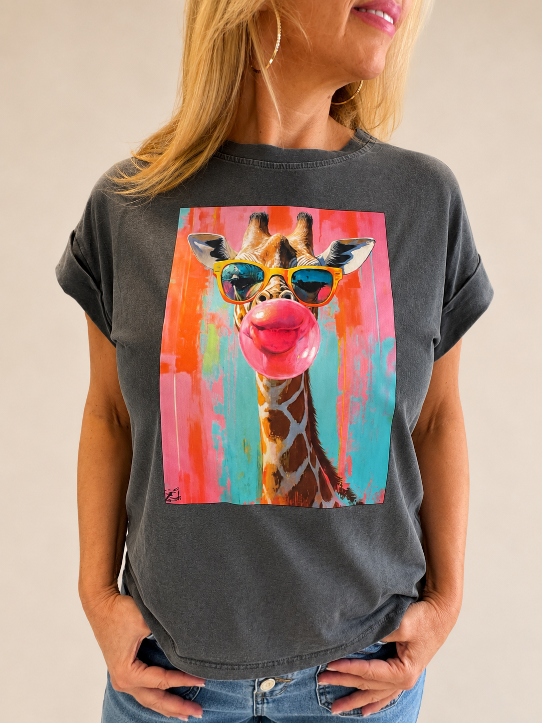 Paris-Retro Giraffe Tee