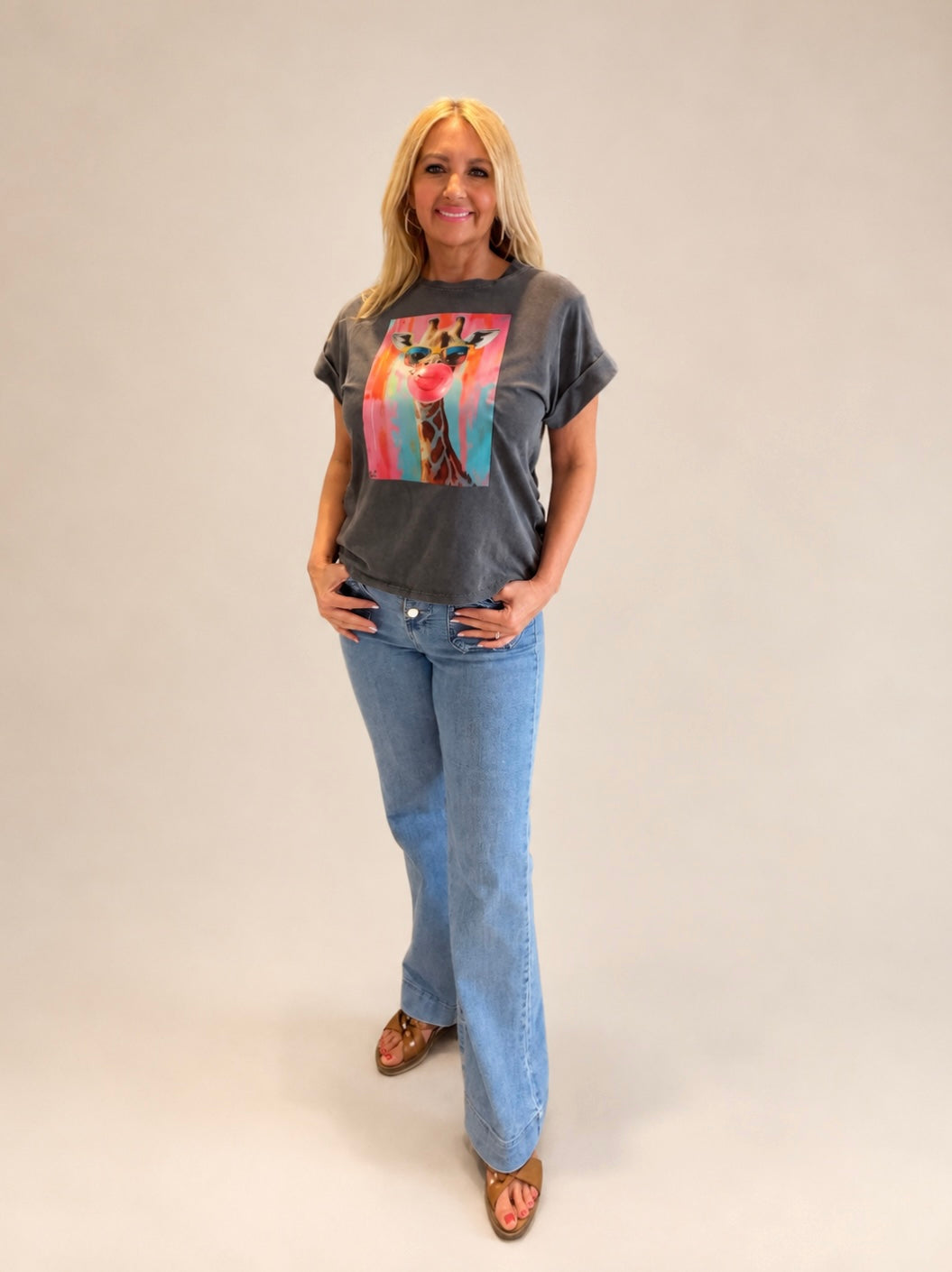 Paris-Retro Giraffe Tee