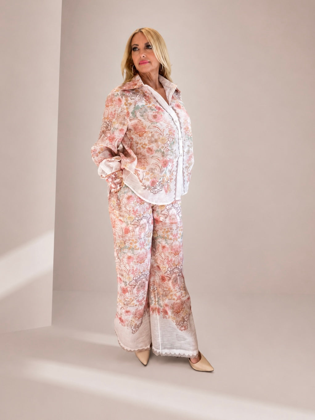 Rose-acre printed Co-ord (Peach Blossom)