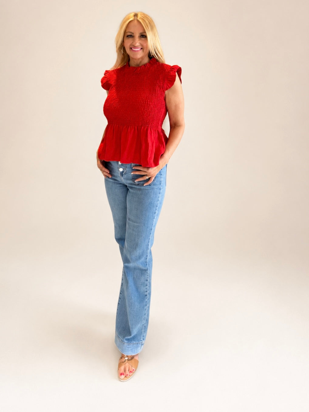 Milano Shirred Peplum Top