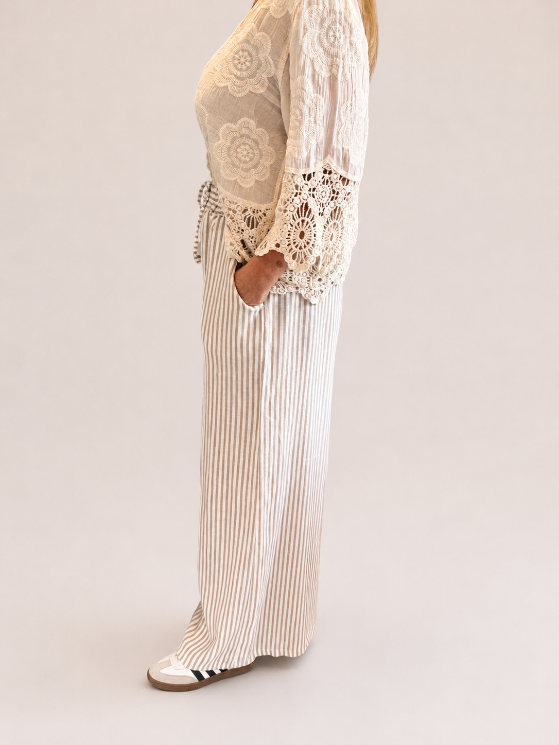 Bridget Stripe Linen Trousers