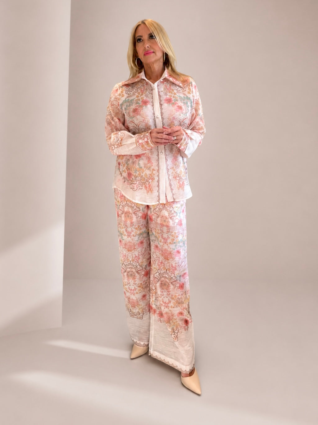Rose-acre printed Co-ord (Peach Blossom)