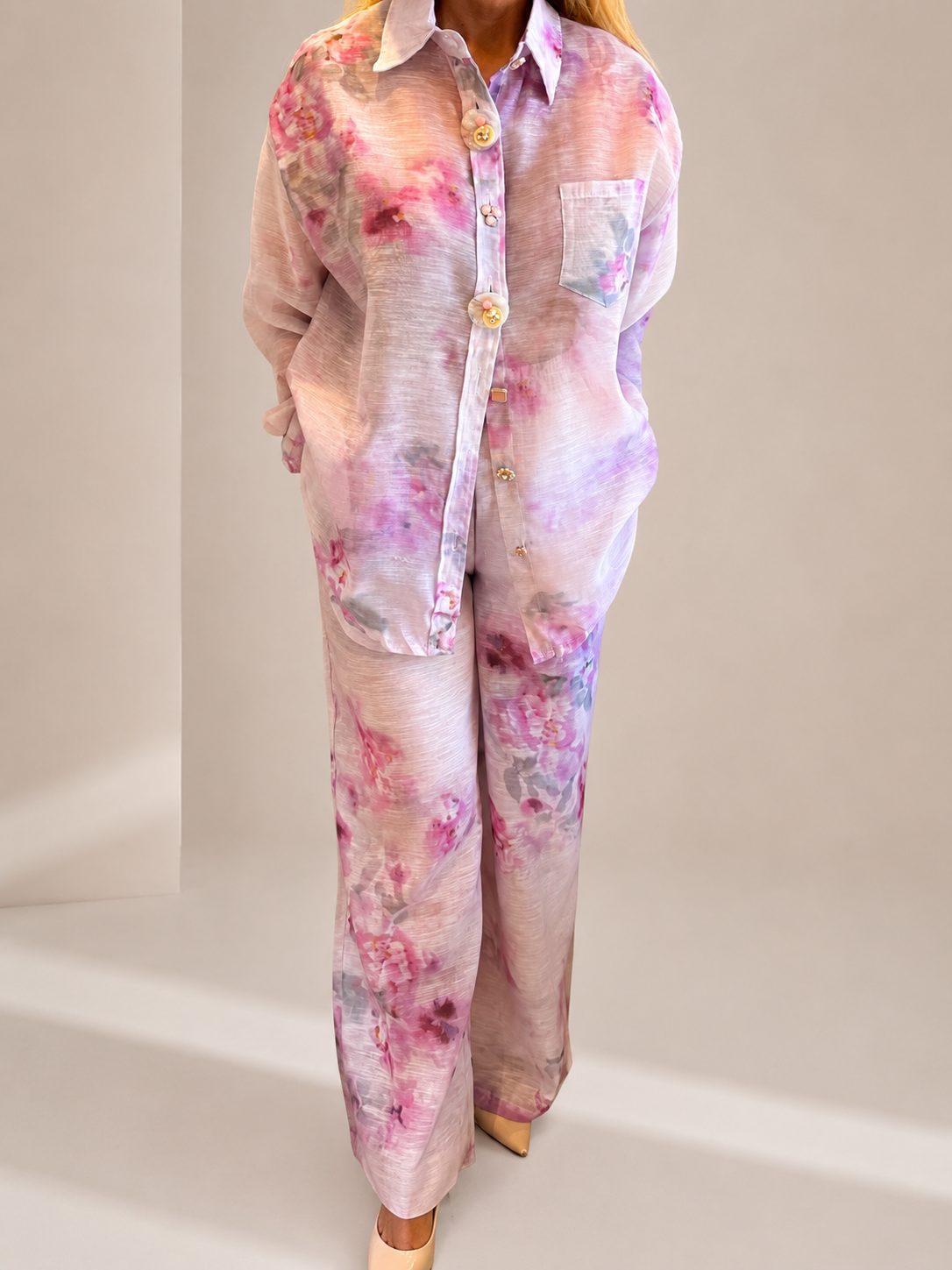 Rose-acre printed Co-Ord (Pink Floral)