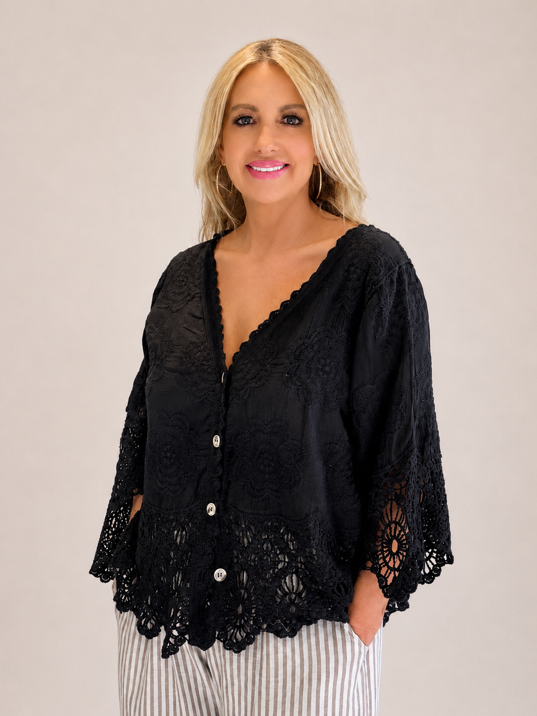 Marrakech Crochet Blouse- Boho Luxe Lace Top