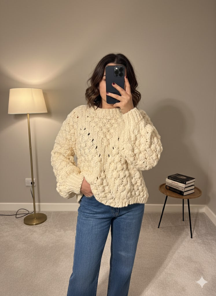 Andrea – Ecru | Chunky Knit Jumper