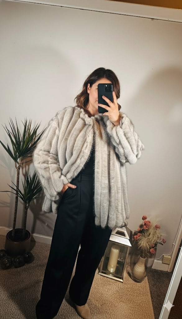 Sylvia Faux Fur Coat – Grey