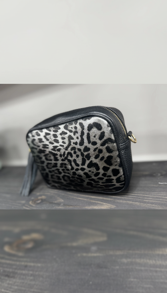 Tassle Crossbody Bag - Silver Leopard