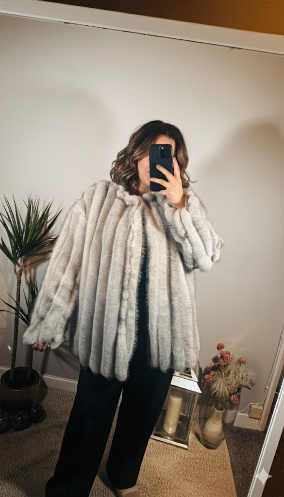 Sylvia Faux Fur Coat – Grey