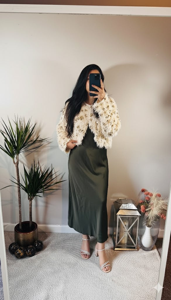 Isabella Sequin Jacket – Cream