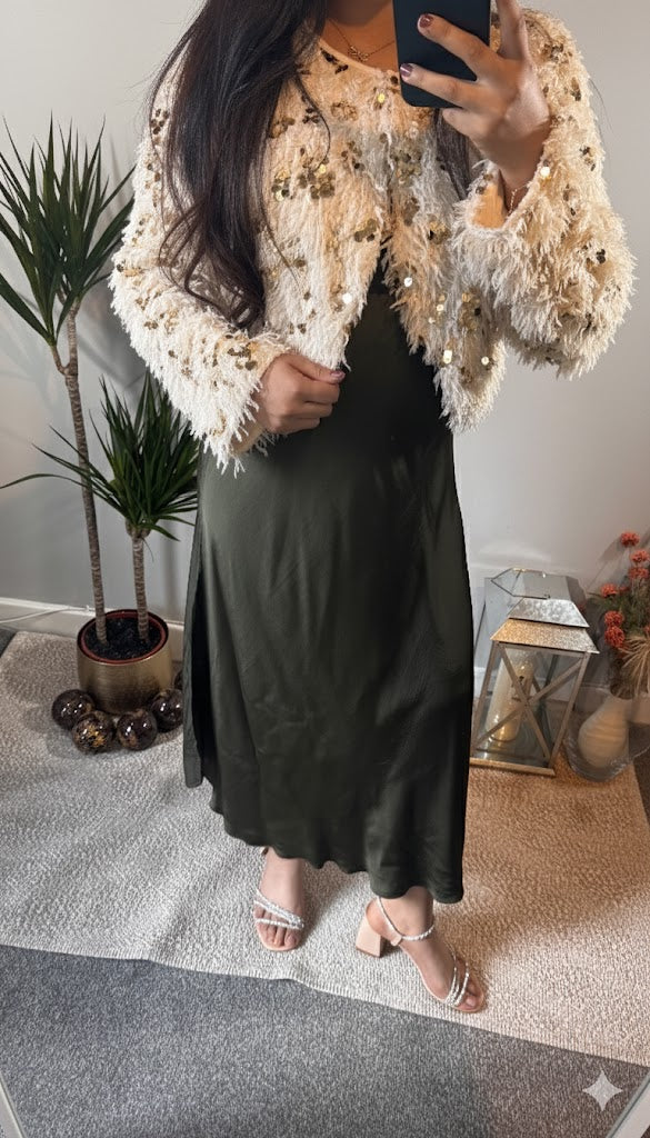 Isabella Sequin Jacket – Cream