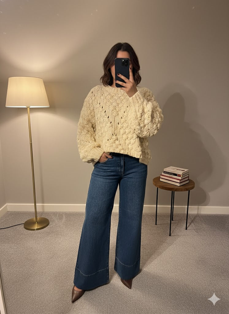 Andrea – Ecru | Chunky Knit Jumper