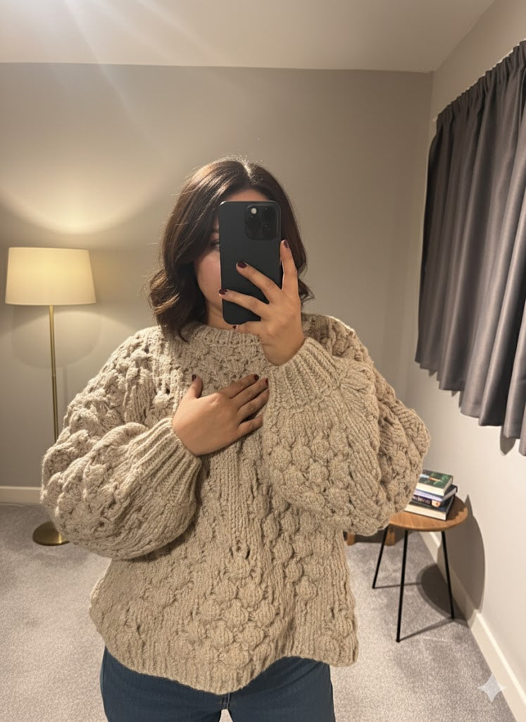 Andrea – Mocha | Chunky Knit Jumper