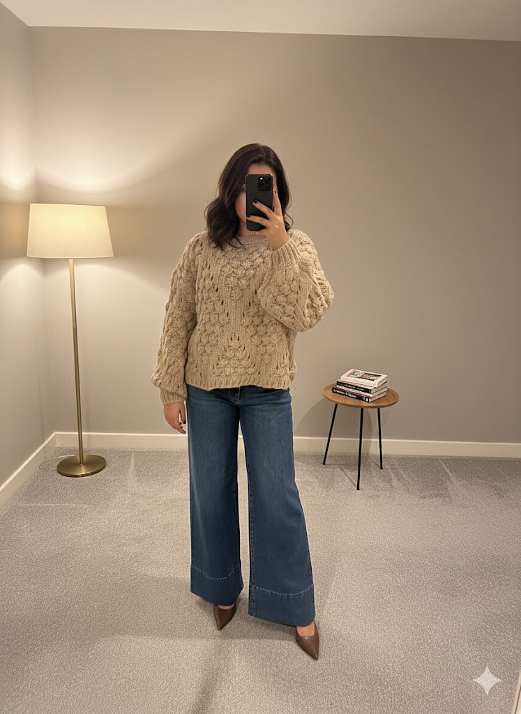 Andrea – Mocha | Chunky Knit Jumper