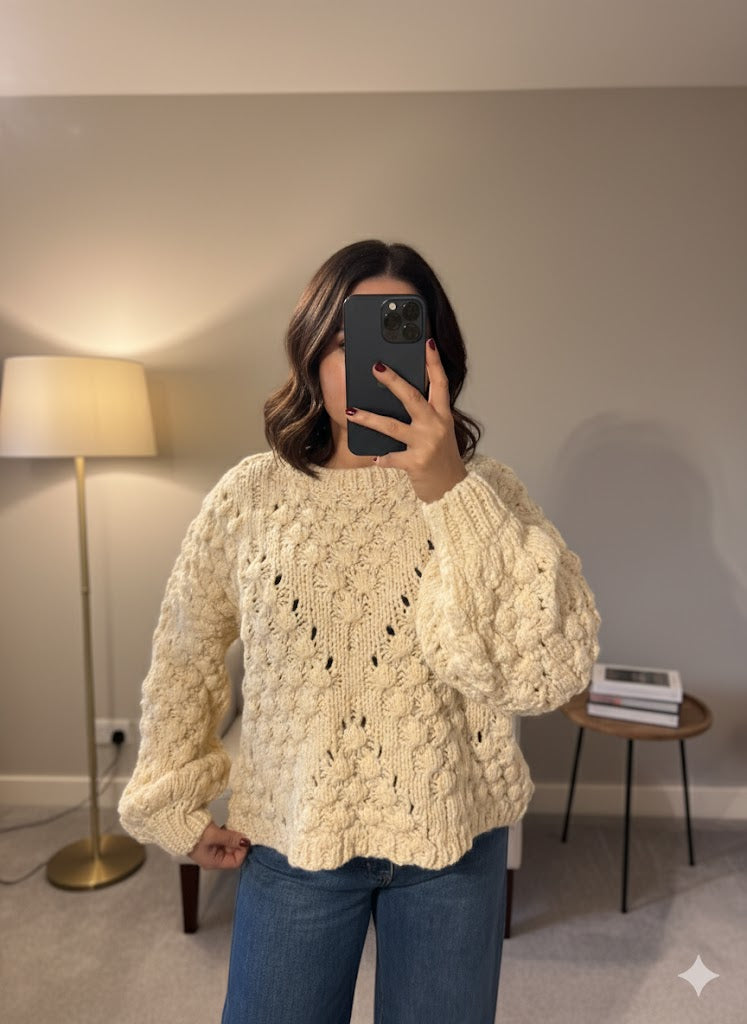 Andrea – Ecru | Chunky Knit Jumper