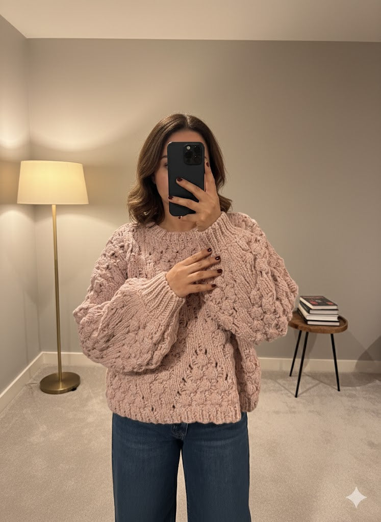 Andrea – Dusty Pink | Chunky Knit Jumper