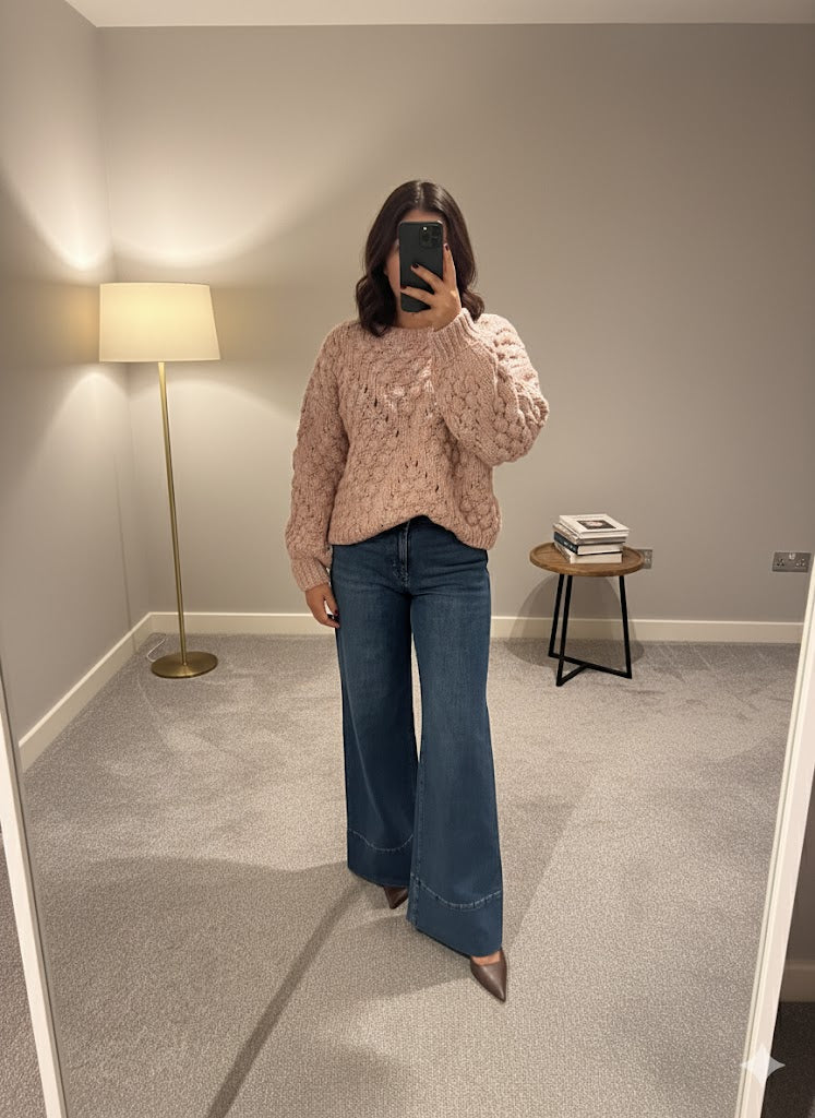 Andrea – Dusty Pink | Chunky Knit Jumper