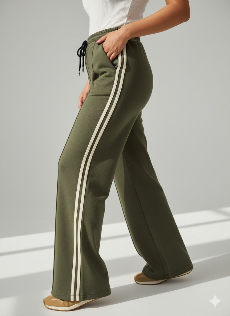 Luna Side Stripe Joggers – Khaki