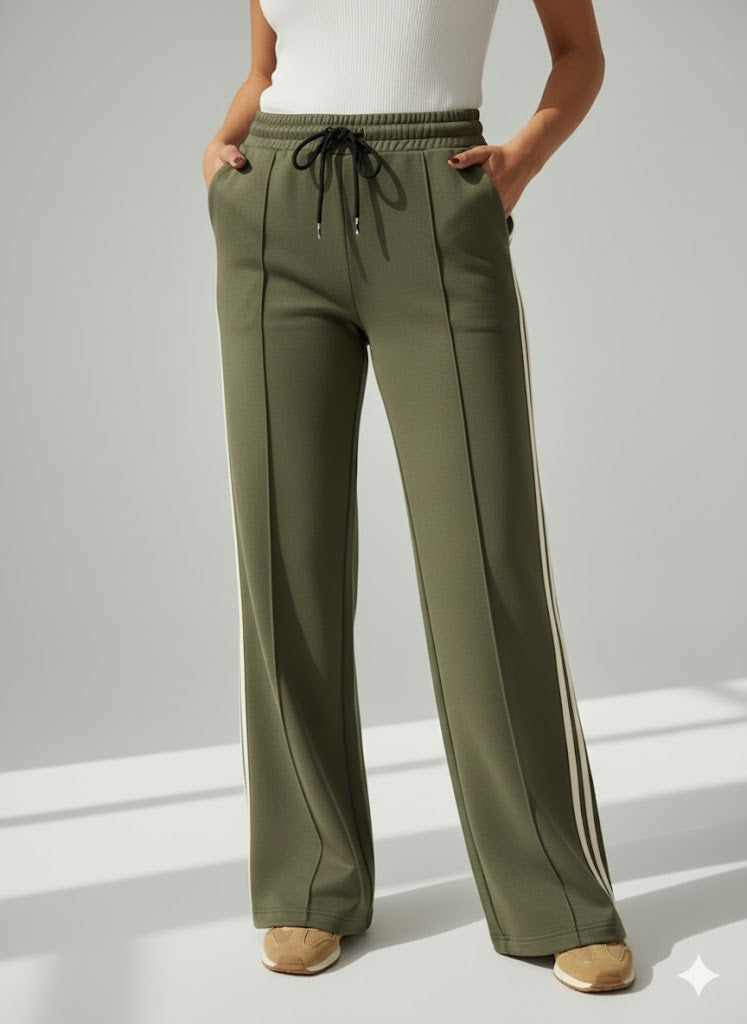 Luna Side Stripe Joggers – Khaki