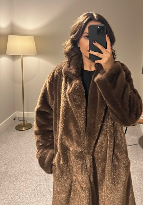 Grace Faux Fur Coat – Cocoa