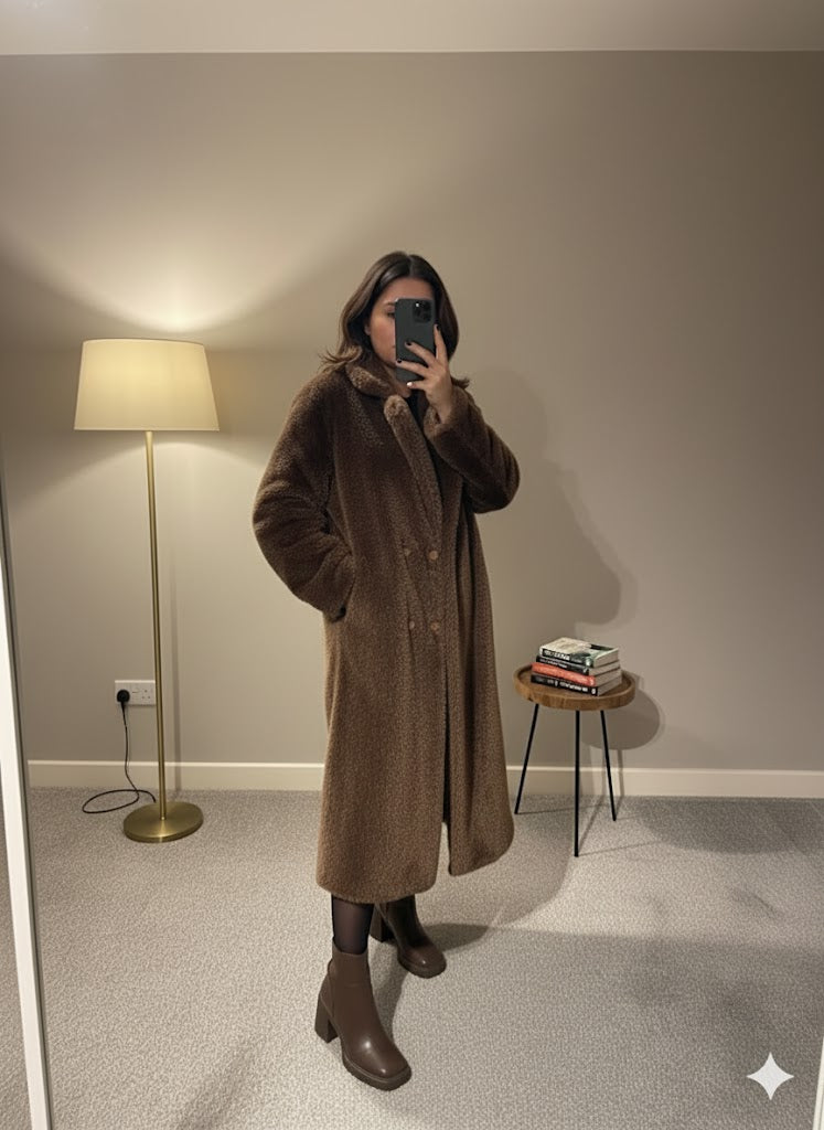 Grace Faux Fur Coat – Cocoa