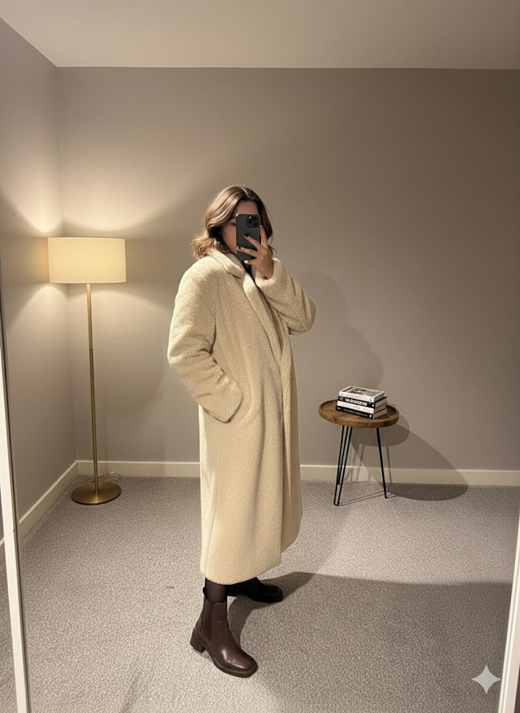 Grace Faux Fur Coat – Ivory