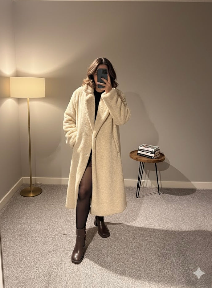 Grace Faux Fur Coat – Ivory
