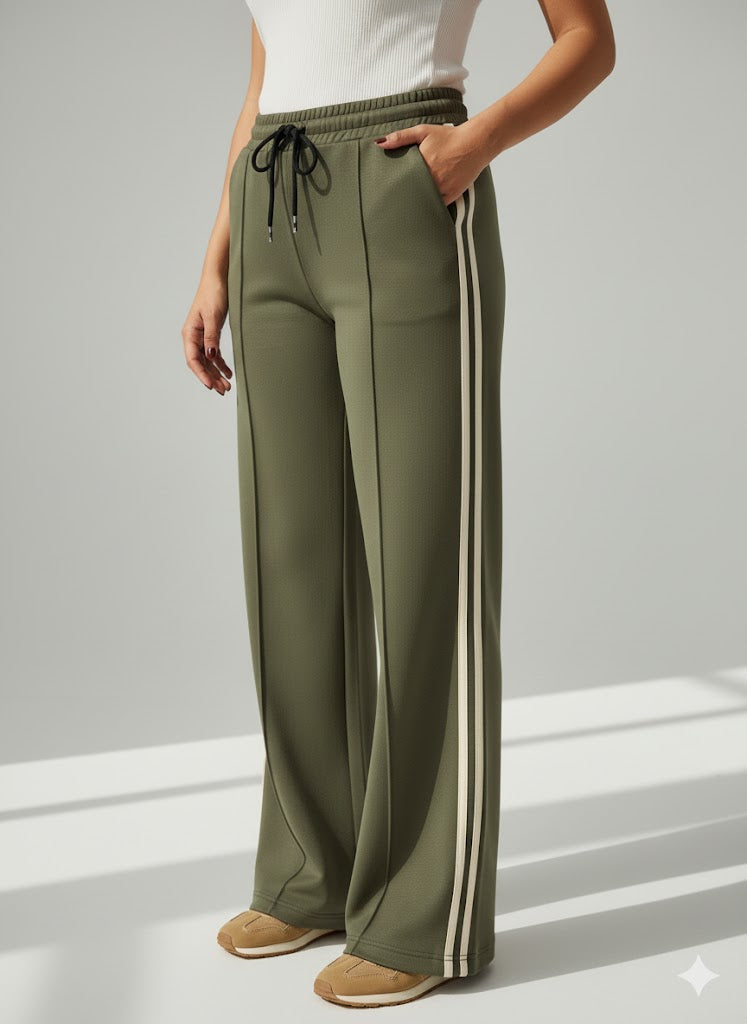 Luna Side Stripe Joggers – Khaki