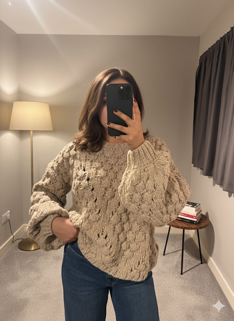Andrea – Mocha | Chunky Knit Jumper
