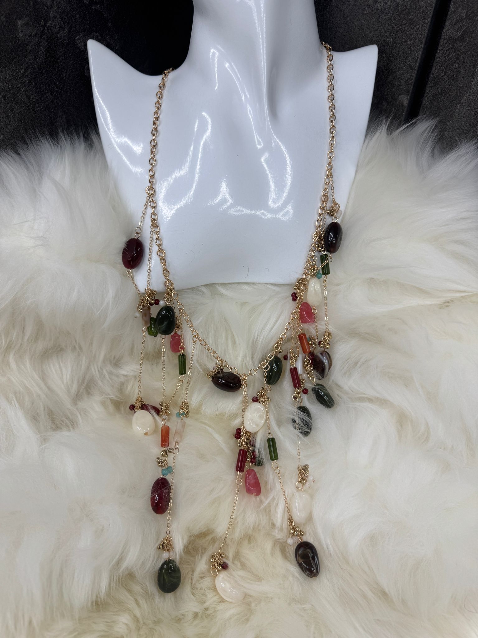 Ruby – Multi-Gem Charm Necklace