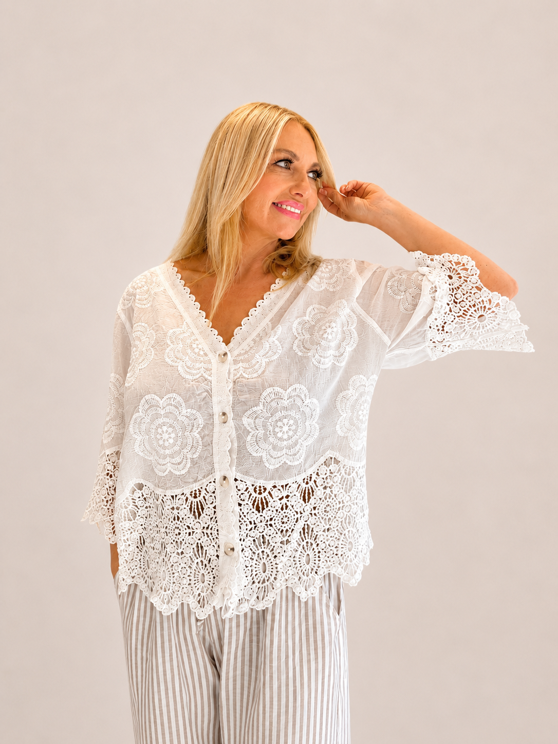 Marrakech Crochet Blouse- Boho Luxe Lace Top